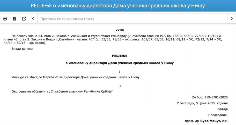 Treći mandat za Markovića na mestu direktora Doma učenika u Nišu 2 Dom ucenika