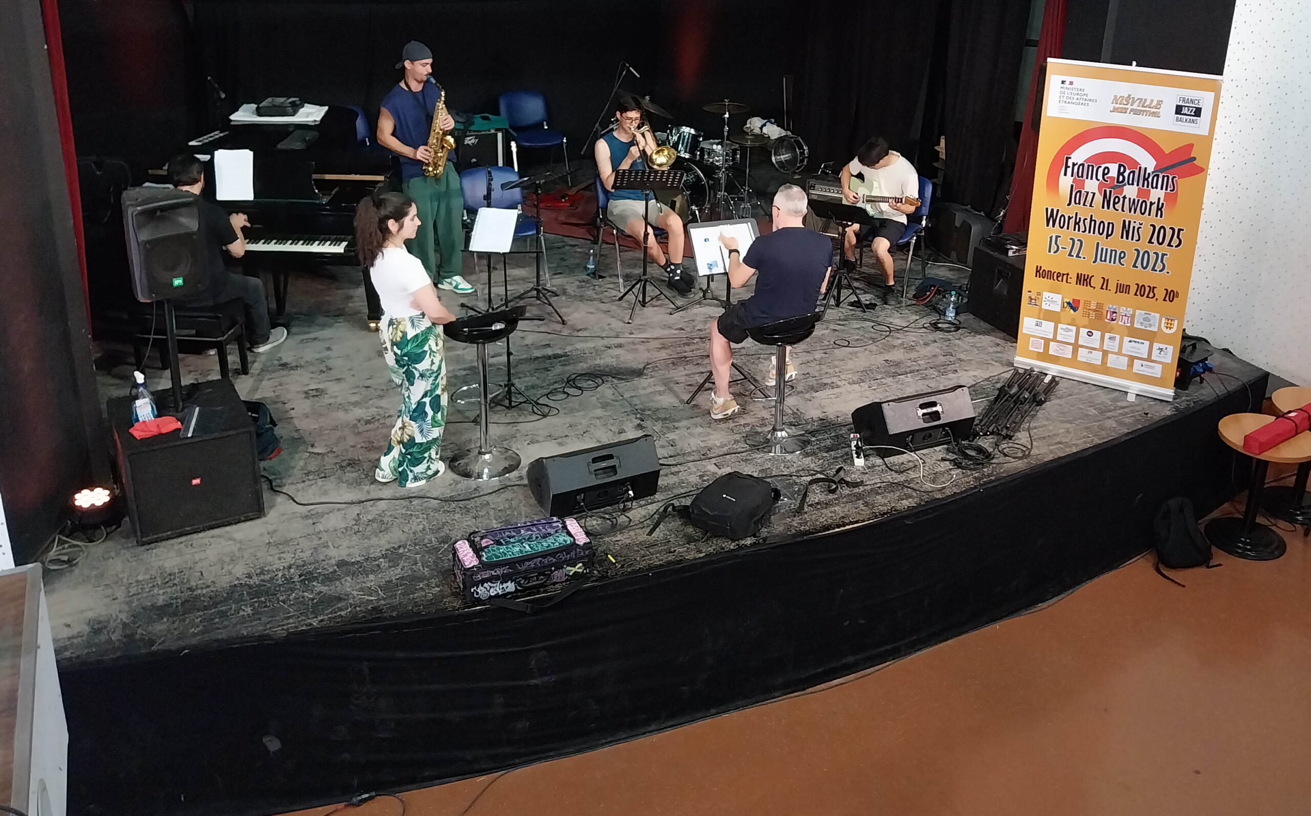 Koncert mladih balkanskih i francuskih džez muzičara u Niškom kulturnom centru 1 Probe mladih muzicara iz pet zemalja 2 scaled