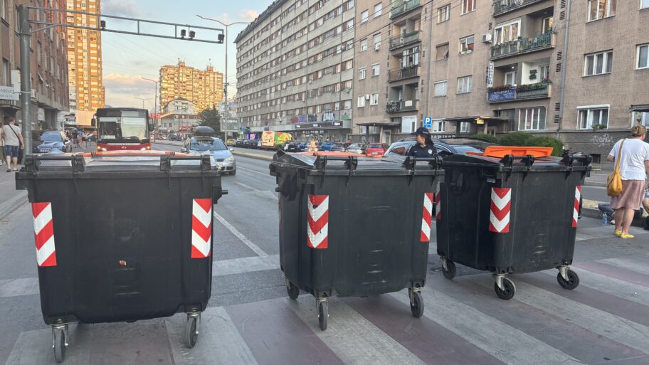 Blokirane ulice u centru Niša - građani prelazili pešački ukrug, pa postavili kontejnere 7 img 2399