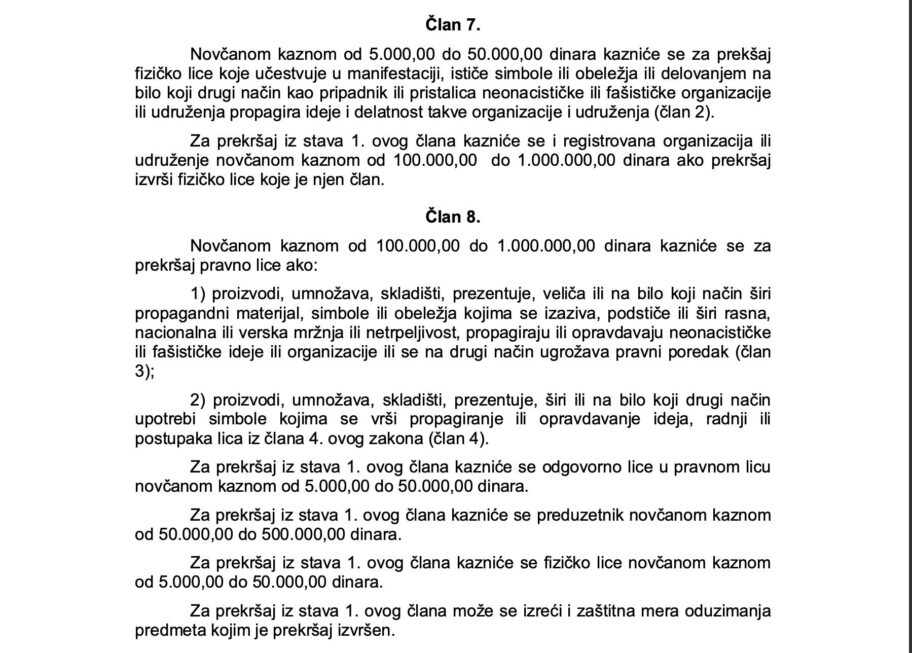 Kolike su kazne za isticanje nacističkih simbola, a šta je o njima pričao gradonačelnik Niša 2 zakon foto printscreen Parlament